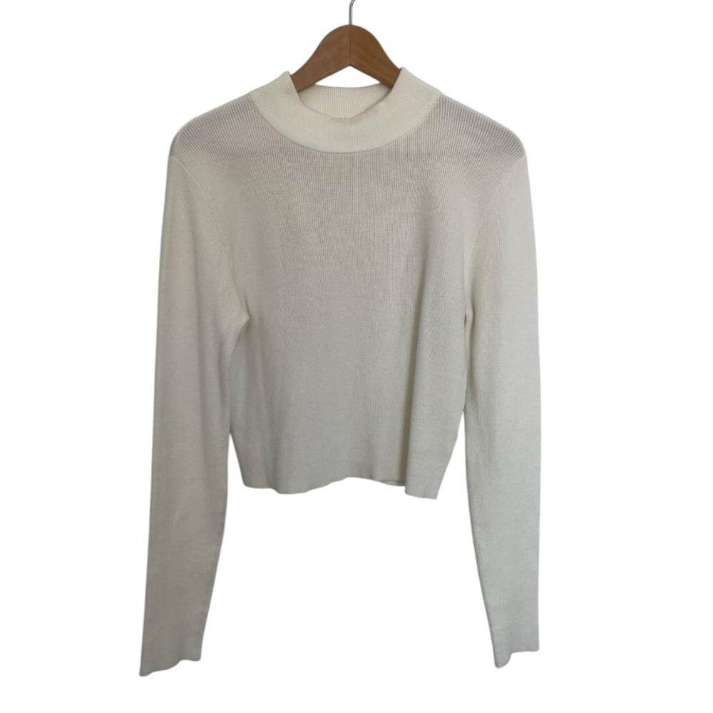FREE with any purchase- Twik Off White Ribbed Mock Neck Sweater size medium